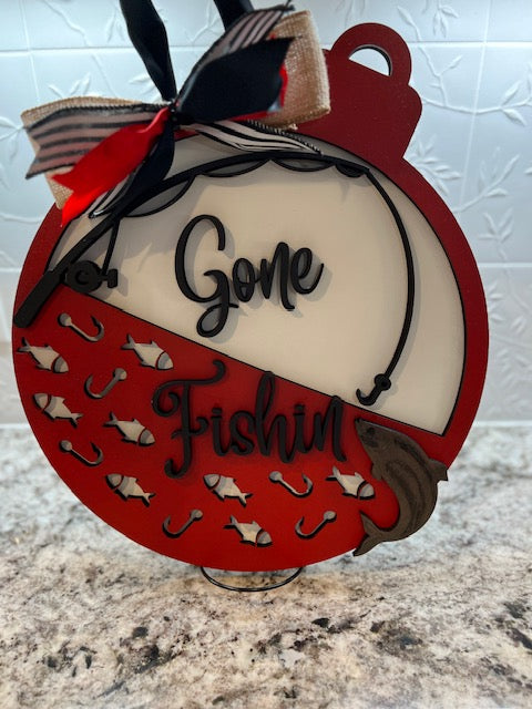 Gone Fishing Door Hanger