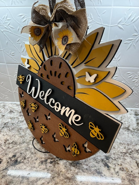 Sunflower Welcome Door Hanger
