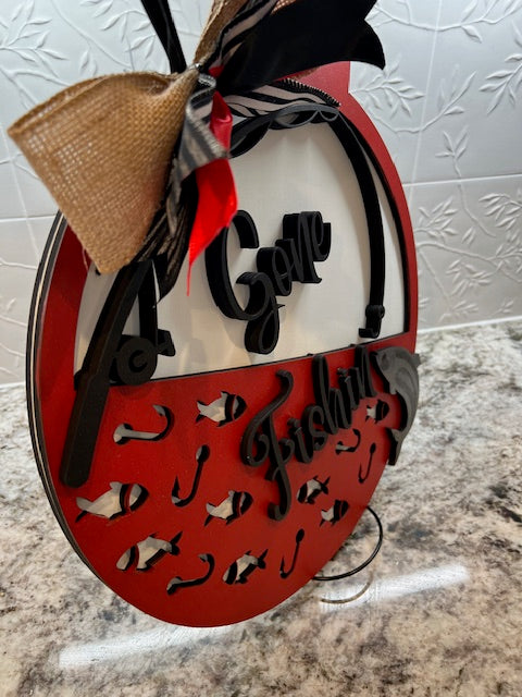 Gone Fishing Door Hanger