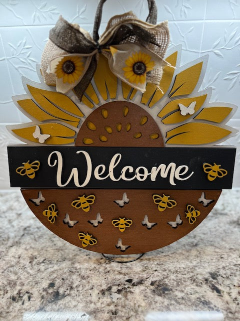 Sunflower Welcome Door Hanger