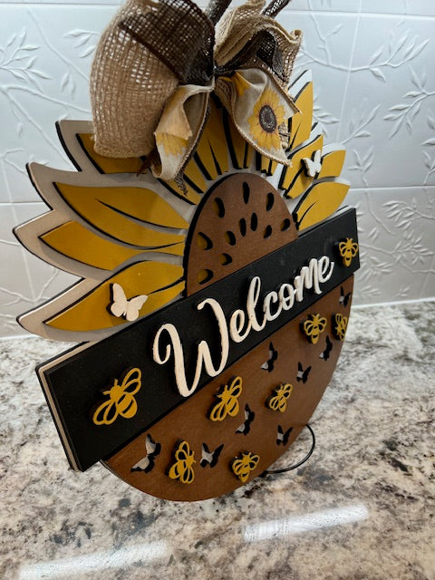 Sunflower Welcome Door Hanger