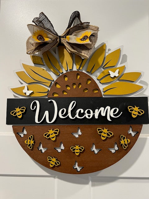 Sunflower Welcome Door Hanger